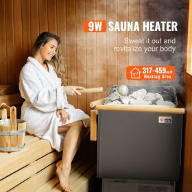 Sauna Heater, 9KW 220V Electric Sauna Stove, Steam Bath Sauna Heater with External Digital Controller