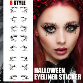 Halloween Eyeliner Patch, Scary Fashion Party Makeup Kit Bat Spider Decorative Eyeliner Eyeshadow Patch (Option: 1Pcs)