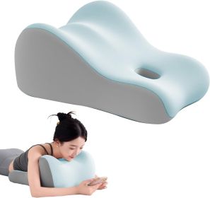 Intimacy Support Wedge Pillow for Couples, Memory Foam Positioning Cushion for Back, Neck & Waist Pain Relief with Washable Cover (Color: Blue)